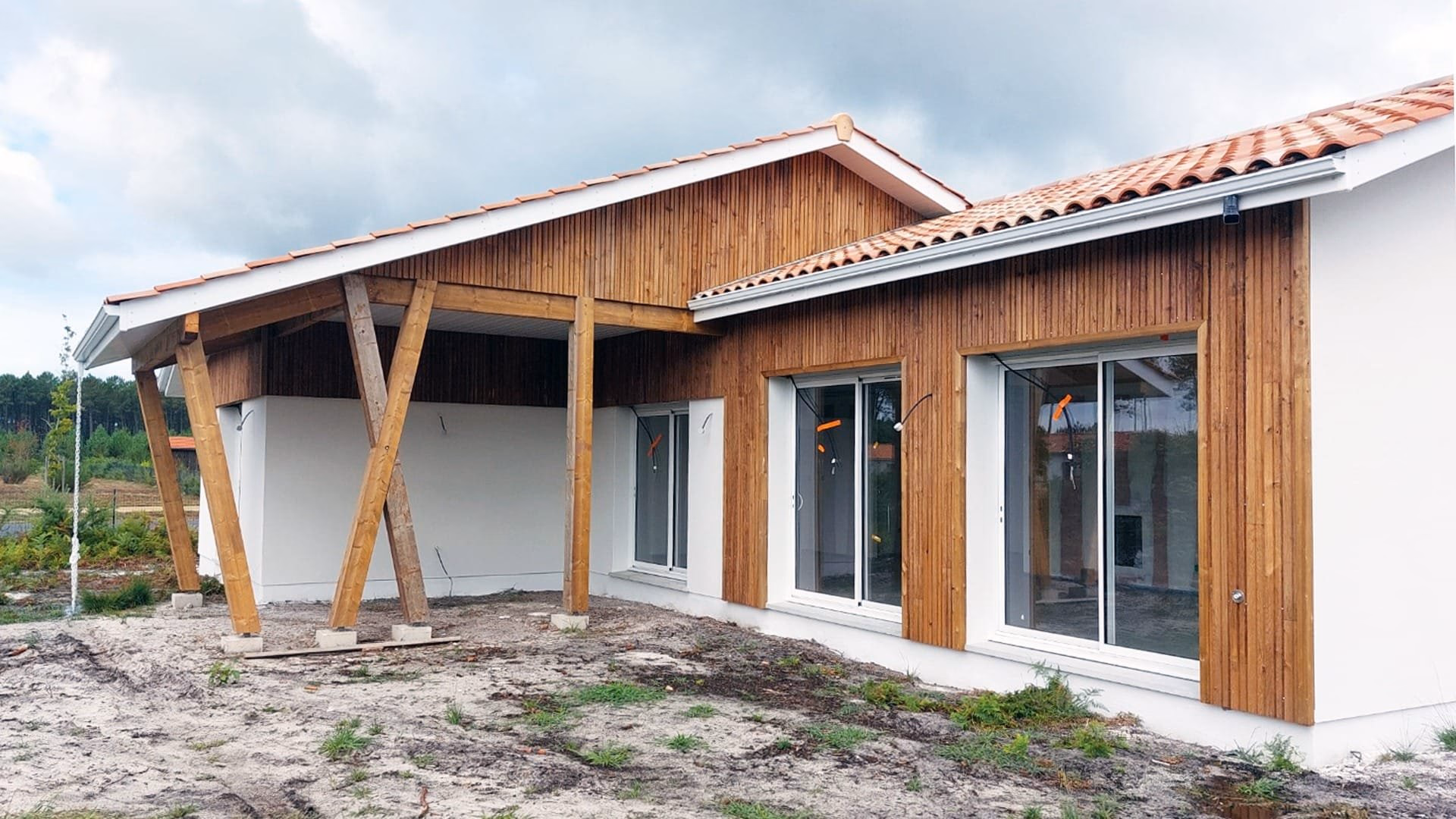 Façade en bardage bois à Vielle-Saint-Girons