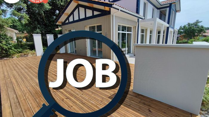 Offre d’emploi chez Landes Habitat, loupe avec le mot job devant une maison